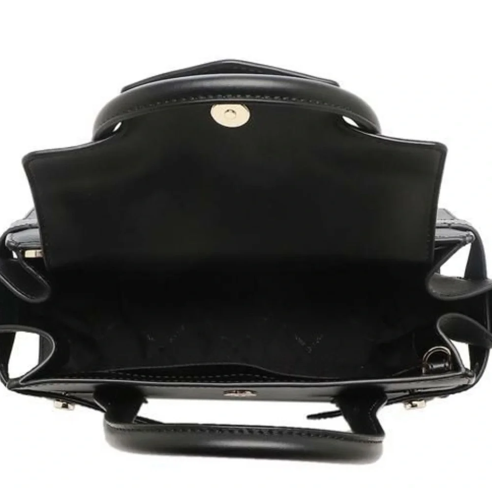 MICHAEL KORS Carmen Medium Faux Leather Belted Satchel Black Color